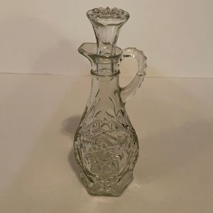 Vintage Early American Prescut Vinegar Cruet w Stopper